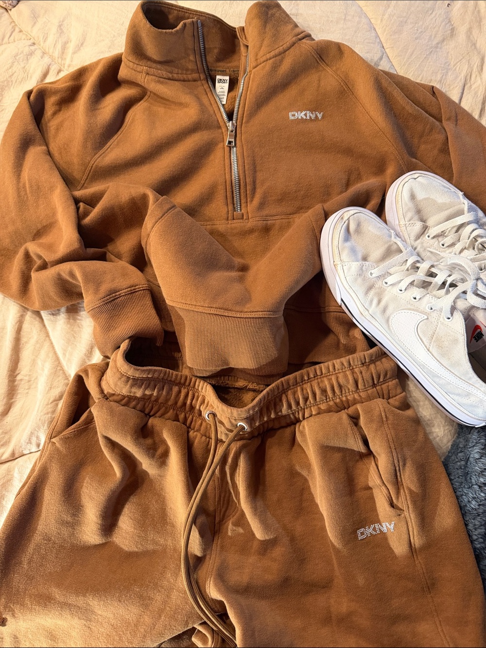 DKNY Tan Sweatshirt & Joggers Set